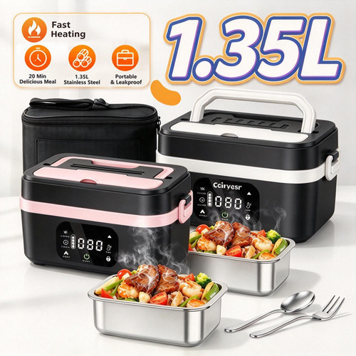 Heated electric lunch box with - electric,