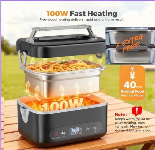 White adult large heated lunch - heated,